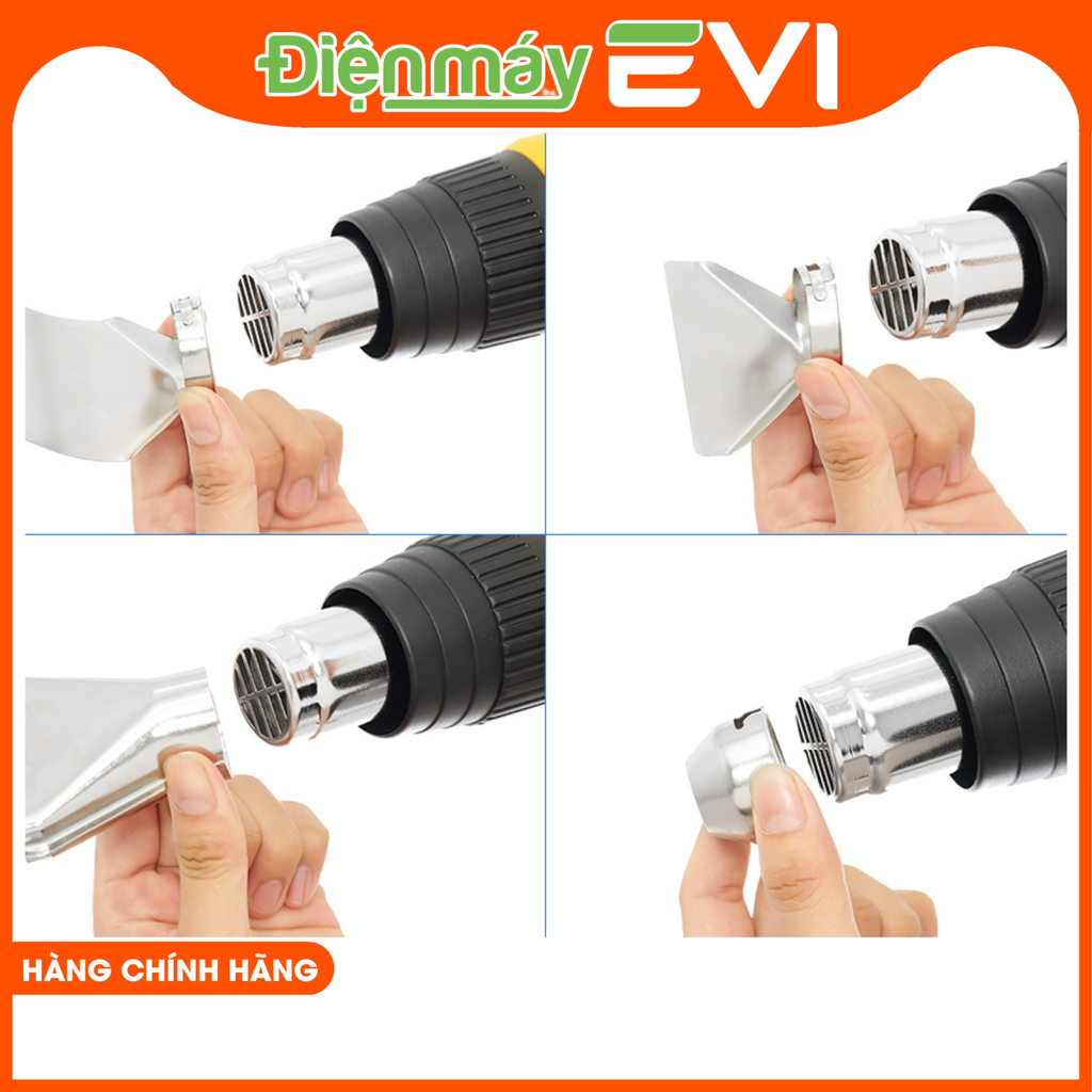 Máy khò nhiệt Tolsen 79100 Công suất 2000W, trang bị 2 mức nhiệt độ cấp 1 là 350°C và cấp 2 cho 550°C