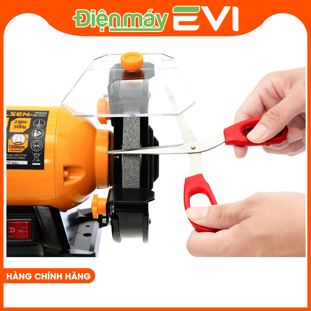 Máy mài 2 đá 150W Tolsen 79646 hoạt động với công suất 150W, tốc độ không tải 2950 vòng/phút giúp tạo đường mài chính xác