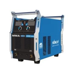 Máy hàn que Hồng Ký MMA 400Pro Hàn được que có kích thước lên đến 6mm Dòng điện ra từ 20-400 amper, hàn được que chịu lực