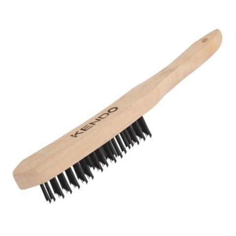 Bàn chải sắt sợi thép tay cầm gỗ 3*15 hàng Kendo-31501