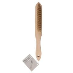 Bàn chải sắt sợi đồng thau tay cầm gỗ 4*15 hàng Kendo-31504