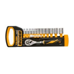 Bộ đầu túyp Tolsen 15150, 14 món, chất liệu thép cao cấp, bền bỉ chống ăn mòn, chịu lực tác động lớn