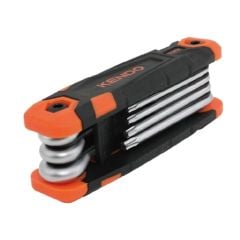 Bộ lục giác bằng thép Cr-V kiểu gấp gọn (1 bộ = 8 cái) Kendo-20717
