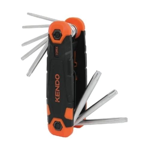 Bộ lục giác hoa thị bằng thép Cr-V kiểu gấp gọn (1 bộ = 8 cái) Kendo-20718