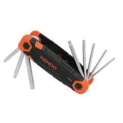 Bộ lục giác bằng thép Cr-V kiểu gấp gọn (1 bộ = 8 cái) Kendo-20717
