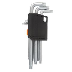 Bộ lục giác đầu hoa thị chữ L loại dài bằng thép Cr-V (1 bộ 9 cái) Kendo-20743