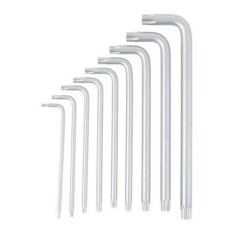 Bộ lục giác đầu hoa thị chữ L loại dài bằng thép Cr-V (1 bộ 9 cái) Kendo-20743
