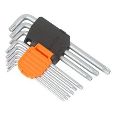 Bộ lục giác đầu hoa thị chữ L loại dài bằng thép Cr-V (1 bộ 9 cái) Kendo-20743