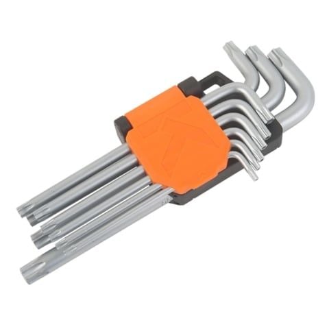 Bộ lục giác đầu bi chữ L loại dài bằng thép Cr-V (1 bộ = 9 cái) Kendo-20737