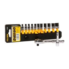 Bộ tuýp 13 chi tiết Tolsen 15390 cần tự động 72T thao tác nhanh hơn