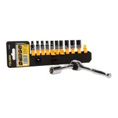 Bộ tuýp 13 chi tiết Tolsen 15390 cần tự động 72T thao tác nhanh hơn