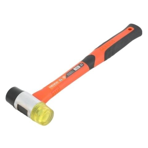 Búa cao su 2 đầu vàng đen 35mm cán sợi thủy tinh Kendo-25512