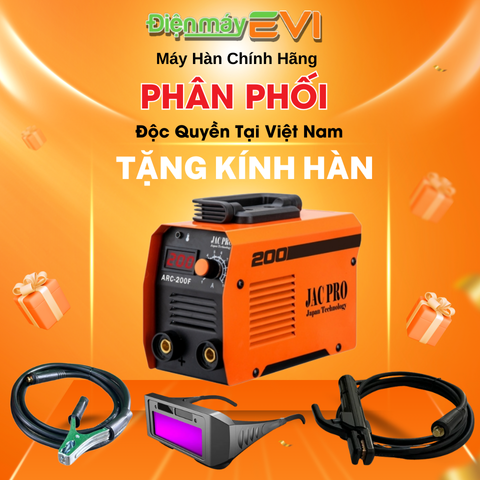 Máy hàn que mini Jacpro ARC 200F Chuyên hàn kéo que 2li5 liên tục, hỗ trợ 3li2 số lượng lớn. Trang bị công nghệ Nhật Bản