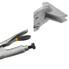 Kìm bấm kẹp Tolsen 10055 Kìm có miệng dẹp, kích thước 250mm, khả năng mở hết cỡ là 15mm, phần đầu kẹp rộng 100mm