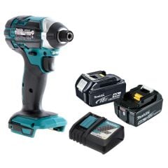 Máy bắn vít chuyên vít pin Makita DTD152RME sản phẩm đi kèm với 2 pin 4.0Ah và sạc nhanh
