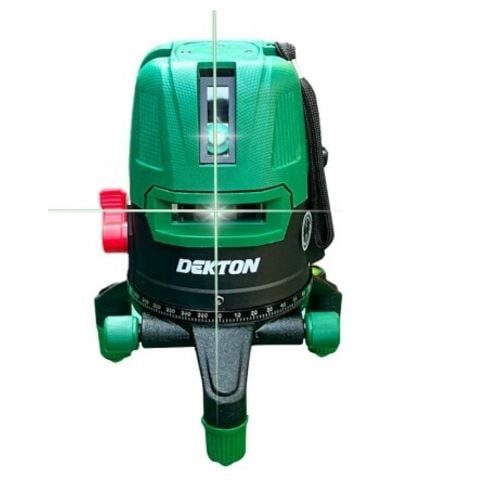 Máy cân bằng laser Dekton DK-LS0505 trang bị 5 tia laser, bao gồm 4 tia ngang và 1 tia dọc