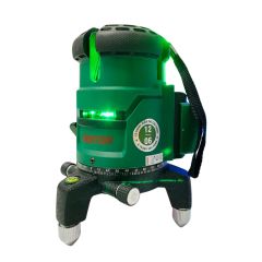 Máy cân bằng laser Dekton DK-LS0501 Sử dụng 5 tia xanh bao gồm 1 tia ngang, 1 tia dọi tâm và 4 tia đứng