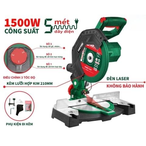 Máy cắt đa năng Dekton DK-CN210Plus nâng cấp khả năng điều chỉnh tốc độ cắt với ba mức khác nhau