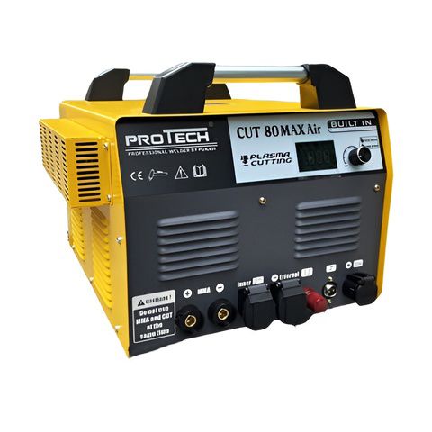 Máy cắt plasma Protech CUT 80Max Air Có thể sử dụng nguồn khí nén từ bên trong hoặc bên ngoài và tích hợp chế độ hàn que