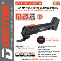 Máy cắt rung đa năng Dekton M21-CDN01BL có thể điều chỉnh được tốc độ từ 5000-18000 vòng/phút
