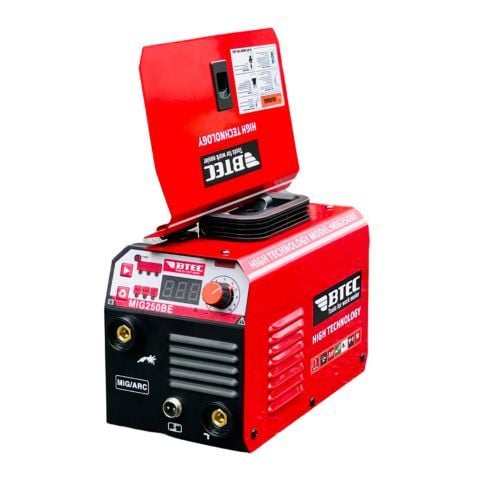 Máy hàn mig không dùng khí Btec MIG250BE Trang bị 2 chức năng hàn MIG và hàn Que.Tặng kèm 1 cuộn hàn 1KG