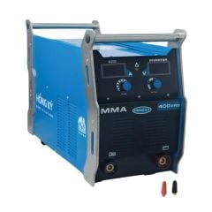 Máy hàn que Hồng Ký MMA 400Pro hàn các loại que có kích thước lên đến 6mm, hàn được que chịu lực