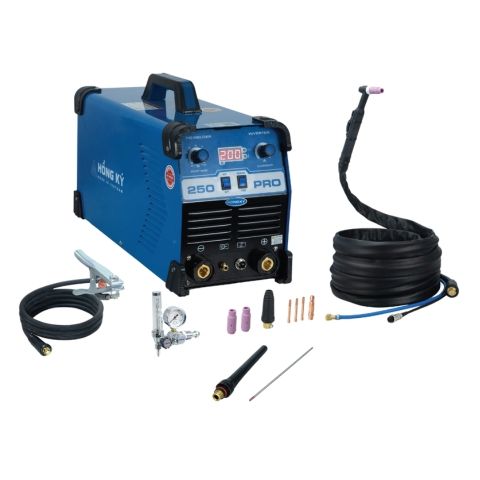 Máy hàn tig Hồng Ký TIG 250Pro hệ thống đánh lửa cao tần giúp mồi hồ quang hàn TIG êm ái và dễ dàng