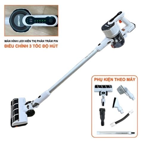 Máy hút bụi cầm tay Dekton M21-HB02BL Màn hình LED hiển thị dung lượng pin, điều chỉnh 3 tốc độ.