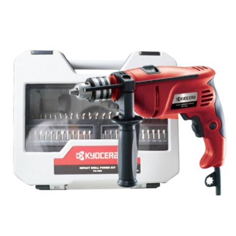 Máy khoan cầm tay Kyocera PD-750K Công suất 750W Chức năng khoan đảo chiều, giúp tháo các mũi khoan bị kẹt hoặc xoắn.