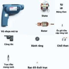 Máy khoan điện DongCheng DJZ02-6A Vỏ máy làm từ nhựa chịu nhiệt, công suất 230W đảm bảo hiệu suất làm việc tốt.