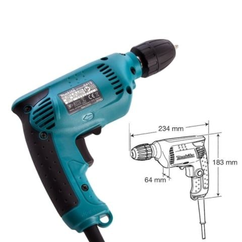 Máy khoan điện Makita 6413 Khả năng khoan 10mm cho các vật liệu khác nhau như thép, gỗ, nhựa...