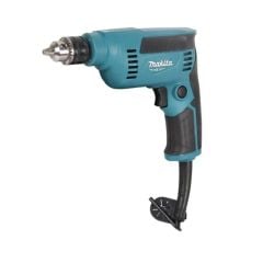 Máy khoan điện Makita M6000B Công suất máy 450W. Tốc độ không tải tối đa 300 vòng/phút, thích hợp khoan nhựa, gỗ, nhôm mềm...