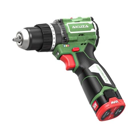 Máy khoan pin Akuza F1 ATC trang bị tốc độ không tải lên đến 2000 vòng/phút. Bật tắt tính năng chống vặn cổ tay