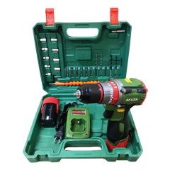 Máy khoan pin đầu kẹp Akuza K4 Pro hộp nhưa đi kèm bên trong bao gồm 24 chi tiết