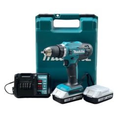 Máy khoan pin cầm tay Makita DF488DWE sử dụng để vặn vít và khoan các loại vật liệu như gỗ và thép