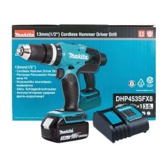 Máy khoan pin cầm tay Makita DHP453SFX8 khả năng khoan và đóng vít trên nhiều loại vật liệu