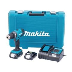 Máy khoan pin cầm tay Makita DHP453SYE thân máy chắc chắn và bền bỉ, chịu được va đập và mài mòn