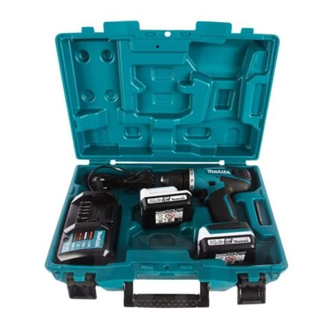 Máy khoan pin cầm tay Makita HP347D001 công suất cao xử lý công việc khoan, búa, và vặn vít nhanh chóng