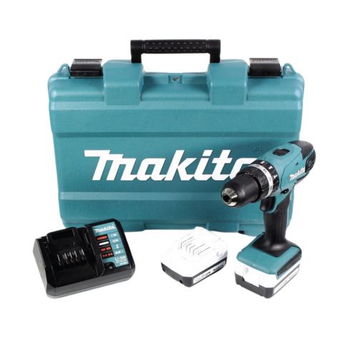 Máy khoan búa dùng pin Makita HP347DWE tích hợp chức năng khoan, búa và vặn vít