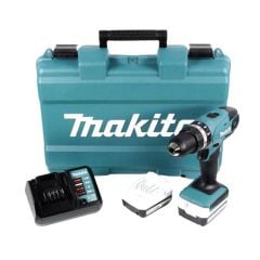Máy khoan pin cầm tay Makita HP347DWE tích hợp chức năng khoan, búa và vặn vít