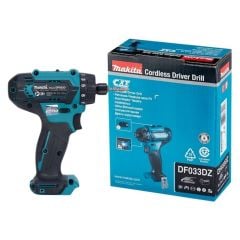 Máy khoan vặn vít pin Makita DF033DZ lực siết tối đa 30Nm (270 in.lbs.) cho khả năng khoan và vặn vít hiệu quả.