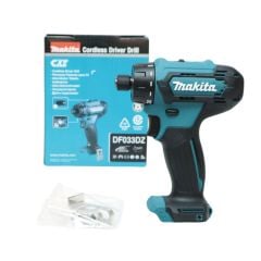 Máy khoan vặn vít pin Makita DF033DZ lực siết tối đa 30Nm (270 in.lbs.) cho khả năng khoan và vặn vít hiệu quả.
