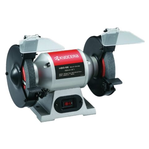 Máy mài hai đá Kyocera HBG-6E Nhật Bản. Công suất 250W và tốc độ không tải là 2850 vòng/phút
