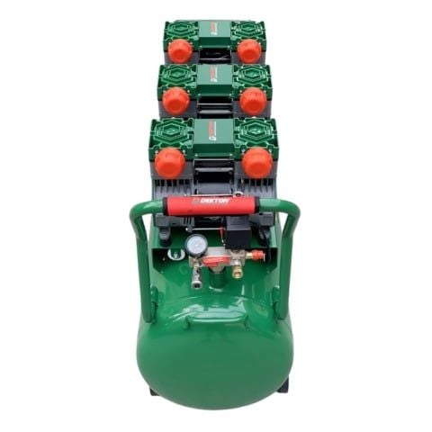 Máy nén khí không dầu 160Lít Dekton DK-AC89160 Thời gian lên hơi đầy bình 1 phút 40 giây. Công suất 9HP / 6750W