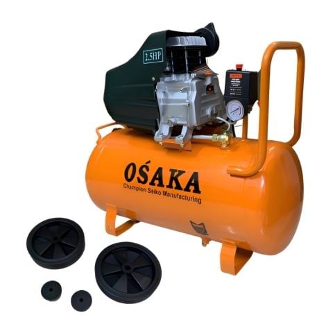 Máy nén khí có dầu Osaka ZS-2550T Công suất 2.5HP mô tơ dây đồng 100%. Tốc độ lên hơi đầy bình 108 giây.