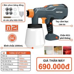 Máy phun sơn Dekton M21-MPS1000 trang bị bình chứa dung tích 1000ml