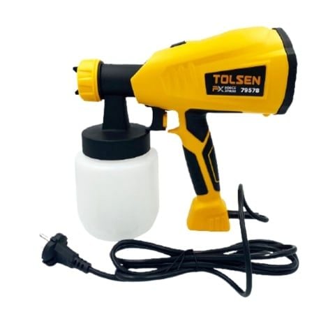 Máy phun sơn dùng điện Tolsen 79578 công suất 400W, đủ mạnh để thực hiện các công việc sơn chuyên nghiệp