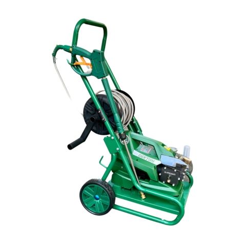 Máy rửa xe áp lực cao Dekton DK-HPW2350AFR có thêm rulo cuốn dây, khung gắn bánh xe, công tắc chống giật