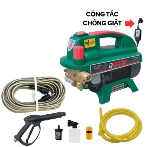 Máy rửa xe chống giật Dekton DK-CWR2200A Công suất 2200W. Có thêm lọc đường ống cấp