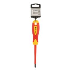 Tua vít bake cách điện 1000V VDE PH3x150mm Kendo-20424 Đầu mũi vít được làm từ thép hợp kim Cr-V chất lượng cao